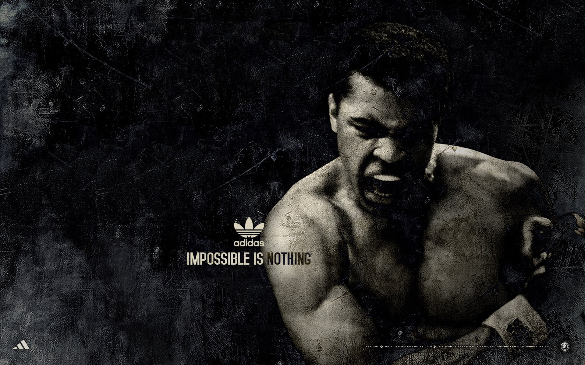 Muhammad Ali in an Adidas “Impossible Is Nothing” campaign image, representing the power of challenging perceived limits.