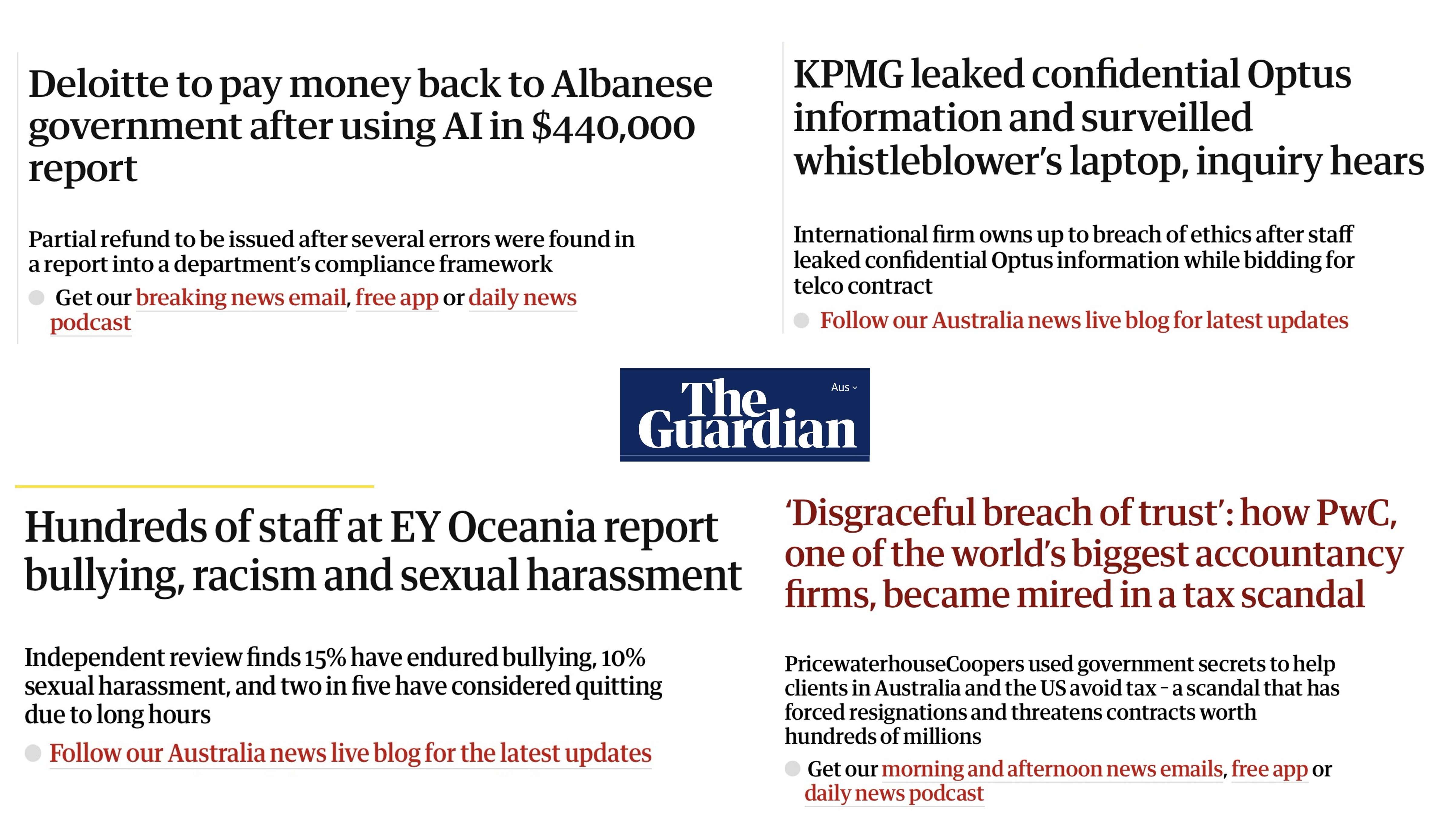 The Big Four in the news